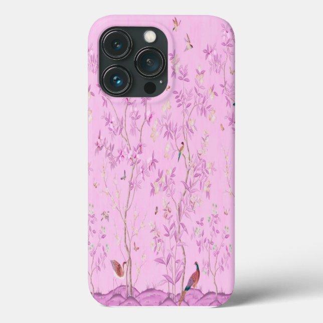 Coques Case-Mate iPhone Chinoiserie rose Oiseau Floral Élégant (Verso)