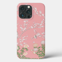 Chinoiserie rose Oiseau Floral Élégant