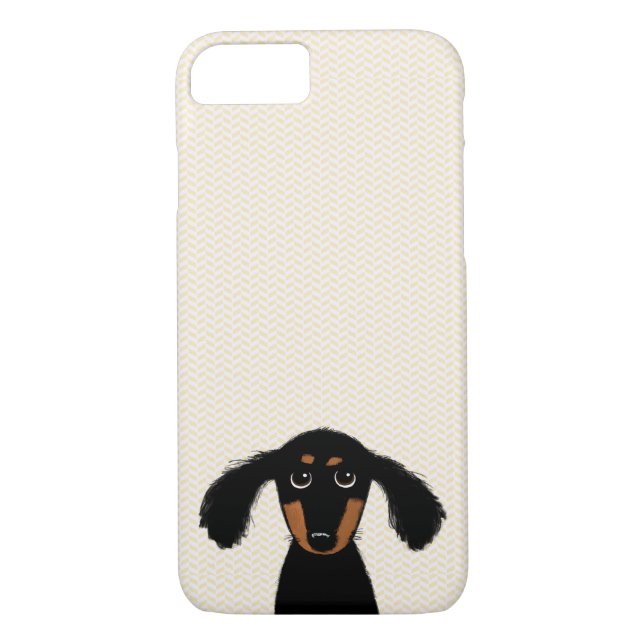Coques Case-Mate iPhone Chiot aux cheveux longs mignon de teckel (Dos)