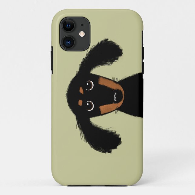 Coques Case-Mate iPhone Chiot aux cheveux longs mignon de teckel (Dos)