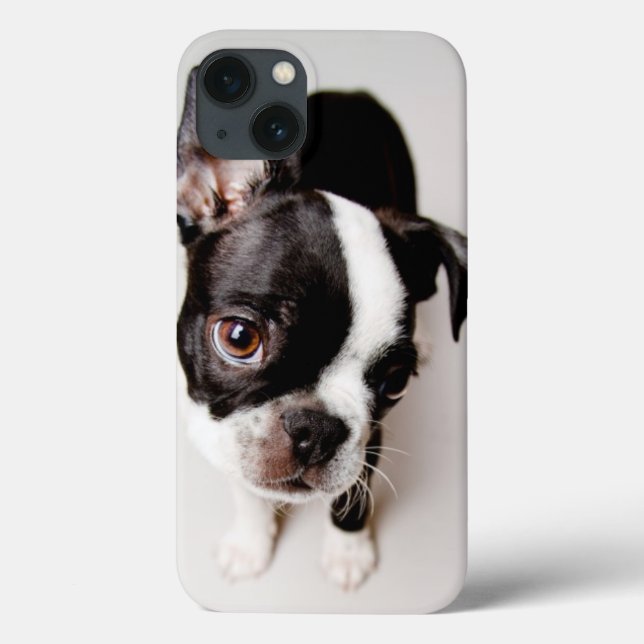 Coques Case-Mate iPhone Chiot Edison Boston Terrier. (Verso)