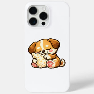 Coque iPhone 15 Pro Max Chiot endormi mignon avec oreiller