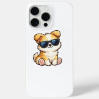 Chiot Mignon avec Lunettes de Soleil Design Kawaii