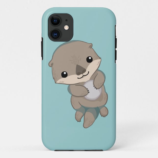 Coques Case-Mate iPhone Chiot mignon de loutre de bébé (Dos)