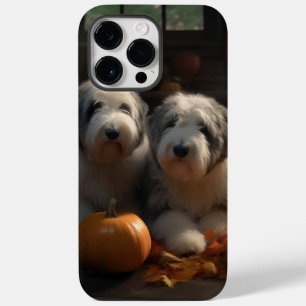 Coque Pour Pour iPhone 14 Pro Max Chiot Old English Sheepdog Autumn Delight Citrouil