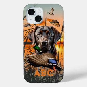 Coque Pour iPhone 15 Chocolat personnalisé Labrador
