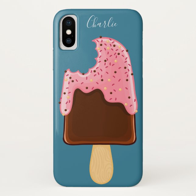 Coques Case-Mate iPhone Chocolat Popsicle personnalisé nom de téléphone ca (Dos)