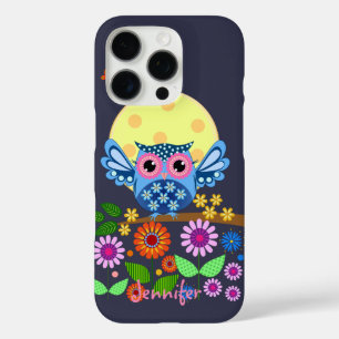 Coques iPhone 16 Pro Chouette à ressort mignonne et nom personnalisé