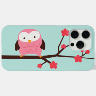 Coque iPhone 15 Pro Max Chouette à ressort rose