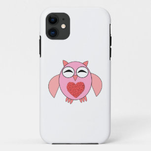 Coques Pour iPhone Chouette de coeur rose