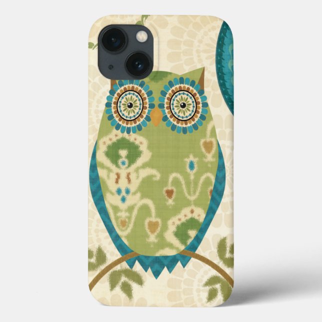 Coques Case-Mate iPhone Chouette décorative aux motifs circulaires (Verso)