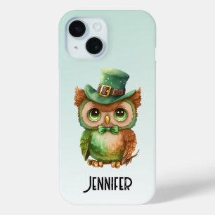 Coque Pour iPhone 15 Chouette mignonne dans un chapeau vert