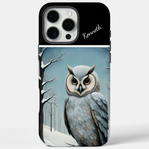 Coques iPhone 16 Pro Max Chouette Neige En Bois D'Hiver