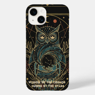 Coque Pour iPhone 14 Chouette Oracle Cosmique • Céleste Mystique