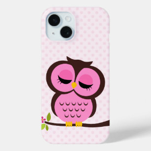 Coque Pour iPhone 15 Chouette rose