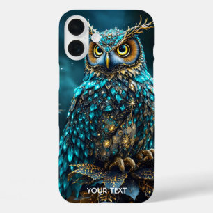 Coques iPhone 16 Plus Chouette Turquoise en laiton Imaginaire