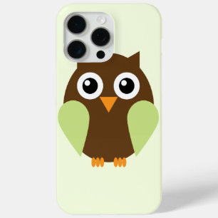 Coque iPhone 15 Pro Max Chouette verte mignonne