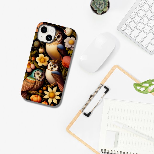 Coques Case-Mate iPhone Chouettes et fleurs | Moderne Haeckel (Créateur téléchargé)