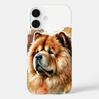 Coques iPhone 16 Chow Chow Watercolor Art