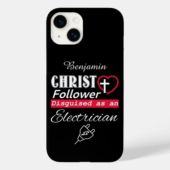 Coques Case-Mate iPhone Christ Follower déguisé en électricien chrétien (Verso)