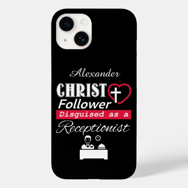 Coques Case-Mate iPhone Christ Follower déguisé en réceptionniste (Verso)