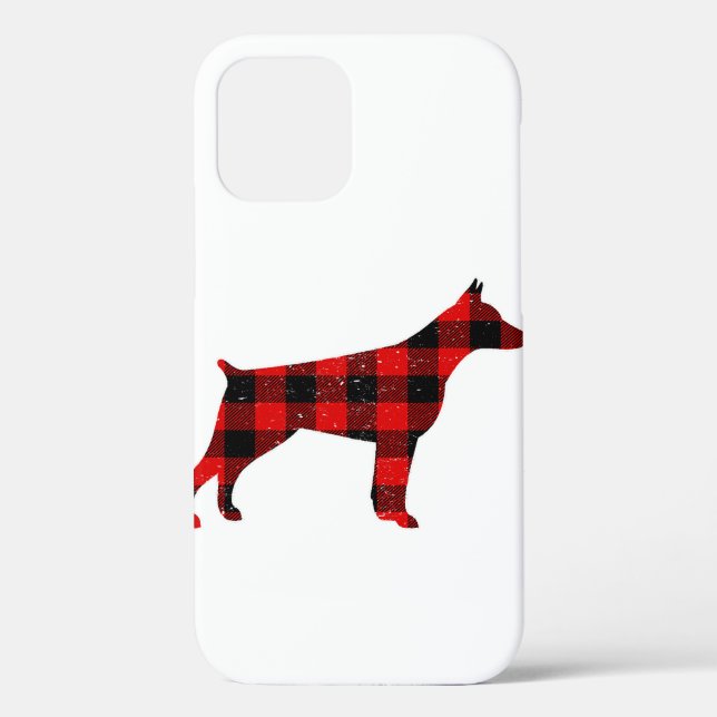 Coques Case-Mate iPhone Christmas Buffalo Plaid Doberman (Verso)