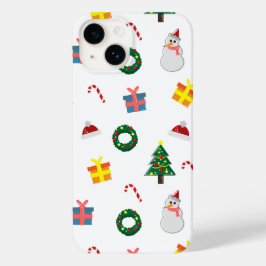 Coque Pour iPhone 14 Christmas Gift – Cute Holiday Pattern with Snowman