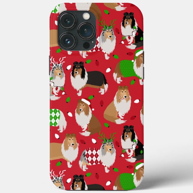 Coques Case-Mate iPhone Christmas Rough Collie (Verso)
