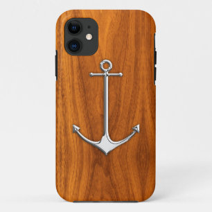 Coques Pour iPhone Chrome Comme Ancre sur le teck Nautical Lifestyle
