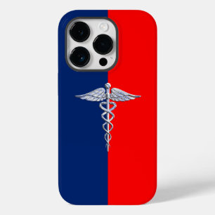 Coque Pour iPhone 14 Pro Chrome Comme Caduceus Médicale Symbole Ligue