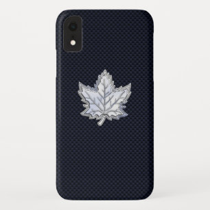 Coques Pour iPhone Chrome comme feuille d'érable sur fibre de carbone