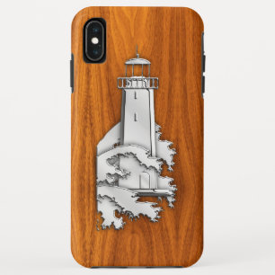 Coque Case-Mate Pour iPhone Chrome comme phare sur bois de teck
