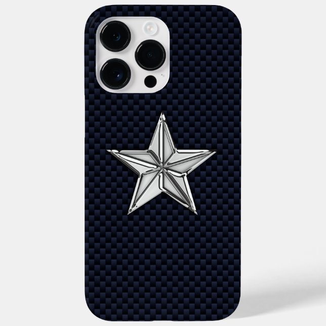 Coques Case-Mate iPhone Chrome Nautique Star sur l'impression de fibre de  (Verso)