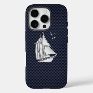 Coques iPhone 16 Pro Chrome Sailboat sur papier carbone