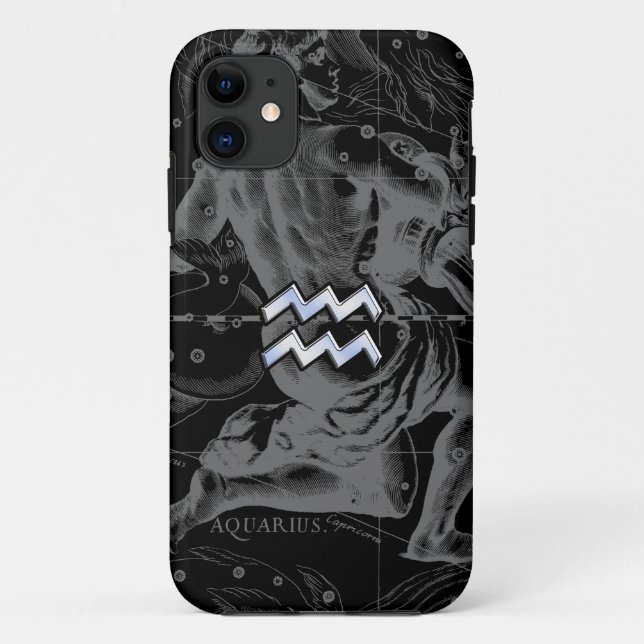 Coques Case-Mate iPhone Chrome Style Aquarius Symbole Zodiaque sur Heveliu (Dos)