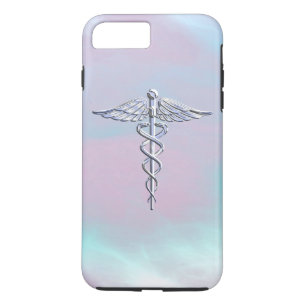 Case-Mate iPhone Case Chrome Style Caduceus Symbole Médicale Mère Pearl