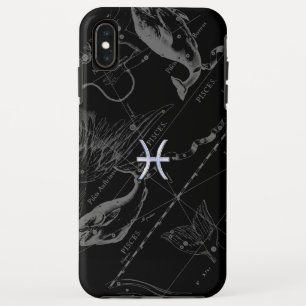 Coque Pour iPhone XS Max Chrome Style Pisces Zodiac Connexion Hevelius