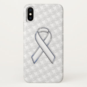 Etui iPhone Case-Mate Chrome White Ribbon Sensibilisation sur Houndstoot