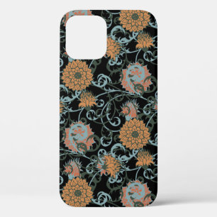 Case-Mate iPhone Case Chrysanthèmes Arrière - plan noir, Vintage floral.