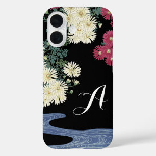 Coques iPhone 16 Chrysanthèmes, Eau Courante, Floral Japonais
