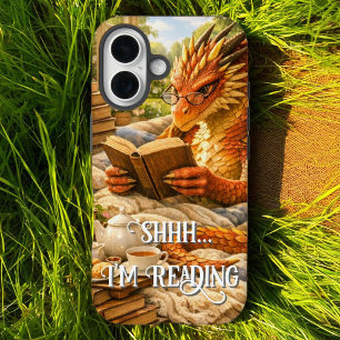 Coques iPhone 16 Chut… Je lis Confortable Lecture Dragon
