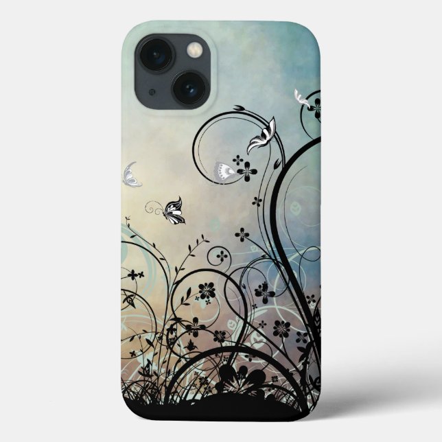 Coques Case-Mate iPhone Ciel bleu et papillons (Verso)