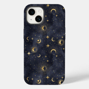 Coque Pour iPhone 14 Ciel nocturne céleste avec étoiles lune de soleil 