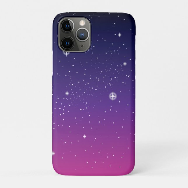 Coques Case-Mate iPhone Ciel nocturne étoilé violet foncé (Dos)