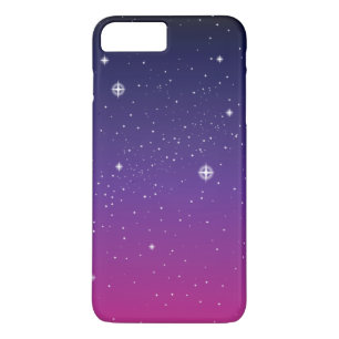 Coque iPhone 8 Plus/7 Plus Ciel nocturne étoilé violet foncé