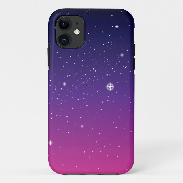 Coques Case-Mate iPhone Ciel nocturne étoilé violet foncé (Dos)