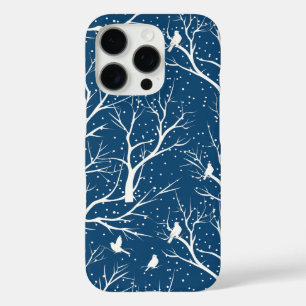 Coques iPhone 16 Pro Ciel vintage Oiseaux blancs Snowflakes