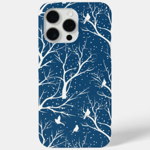 Coque iPhone 15 Pro Max Ciel vintage Oiseaux blancs Snowflakes