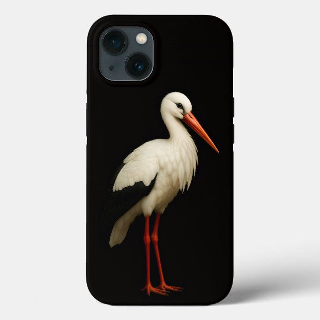 Coques Case-Mate iPhone Cigogne blanche gracieuse iPhone 13 Noir 4 Luxe (Verso)