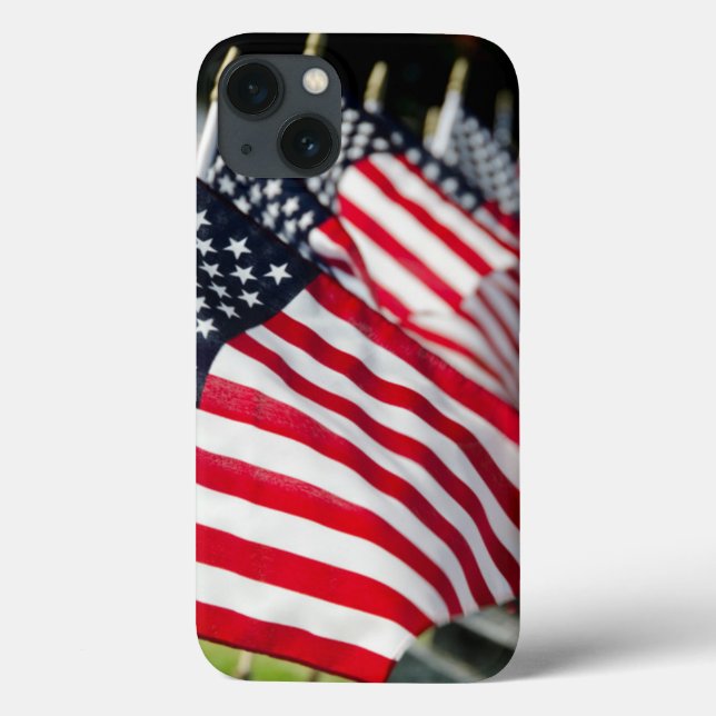 Coques Case-Mate iPhone Cimetière militaire historique avec drapeaux améri (Verso)